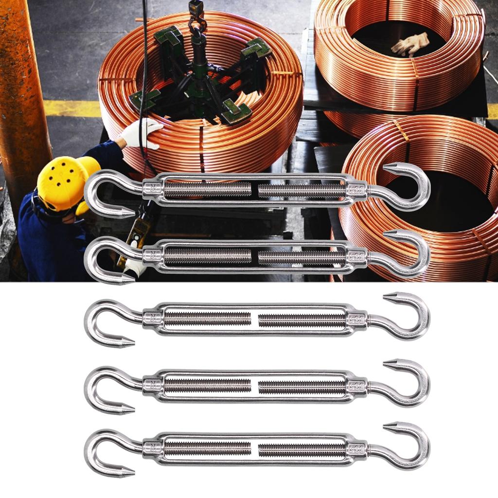 5Pcs Turnbuckle Hook and Hook Wire Rope Tension 304 Stainless Steel Shade Sail HardwareM4