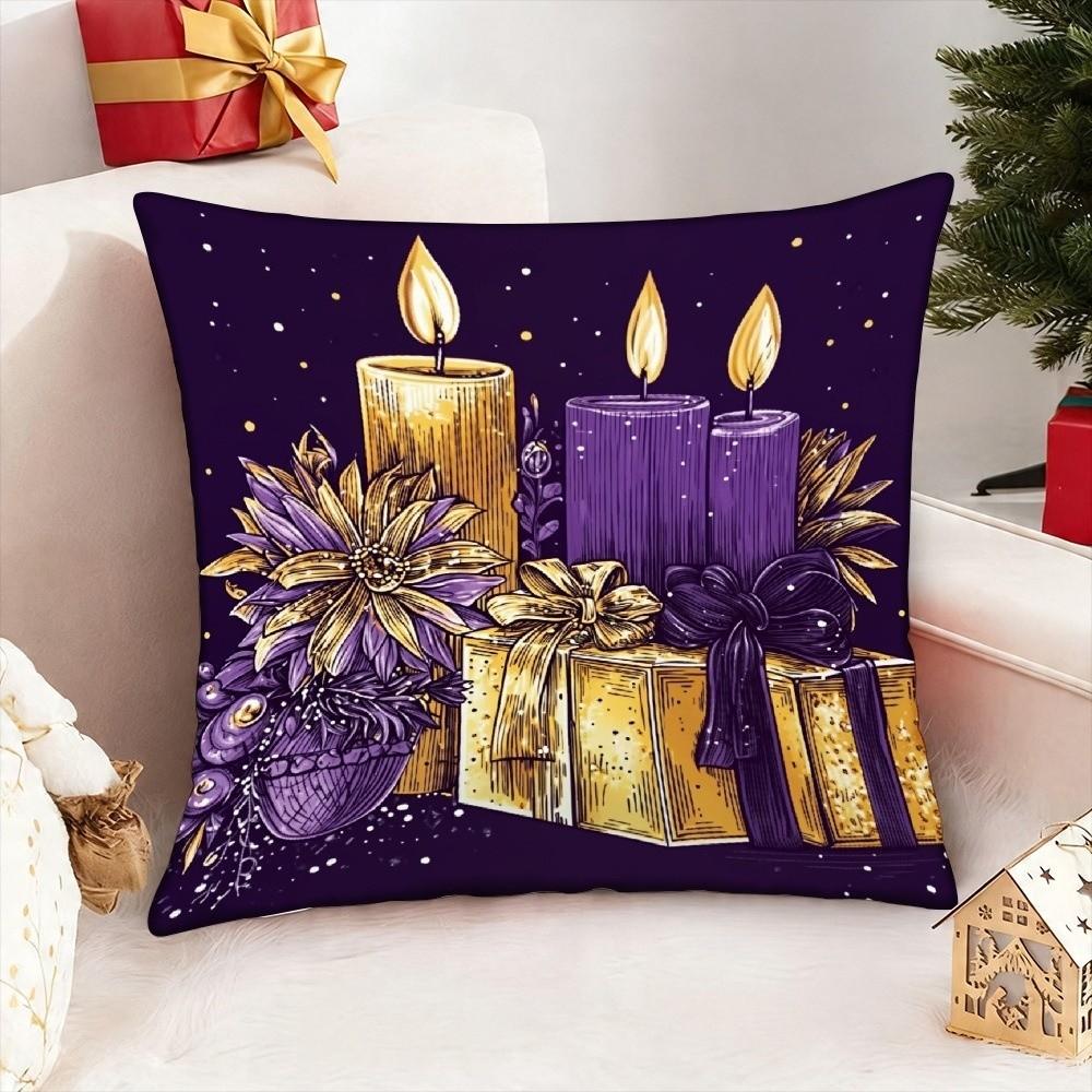 2D Printed Christmas Pillow Covers Tree Xmas Pillowslip Cartoon Cute Elk Pillow Cover Living Room