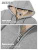 TACVASEN Cold Weather Warm Solid Light Size M Women's Fleece-Lined Zip-Up Sweatshirt, Jacket, Hoodie, Thick, Boa-Lined, Loose-Fit, Color, Gray,