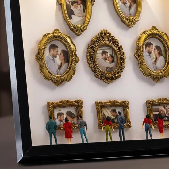 DIY Mini Photo Frame Box Lighted Memory Display Case Personalized Family Museum Silhouette Frame Kit