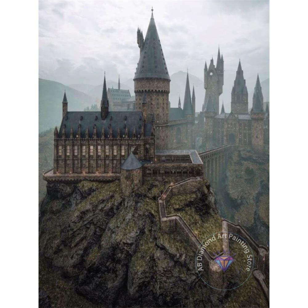 Harry Potter Holwarts Castle Picture Diamond Painting Kit 5D DIY Round Diamond Embroidery Handicraft Home Decor