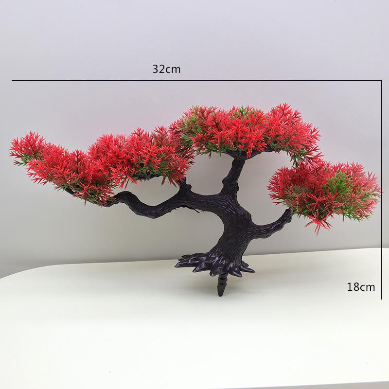 Artificial Pine Bonsai Desktop Decoration - Small Potted Green Plant Ornament for Living Room
