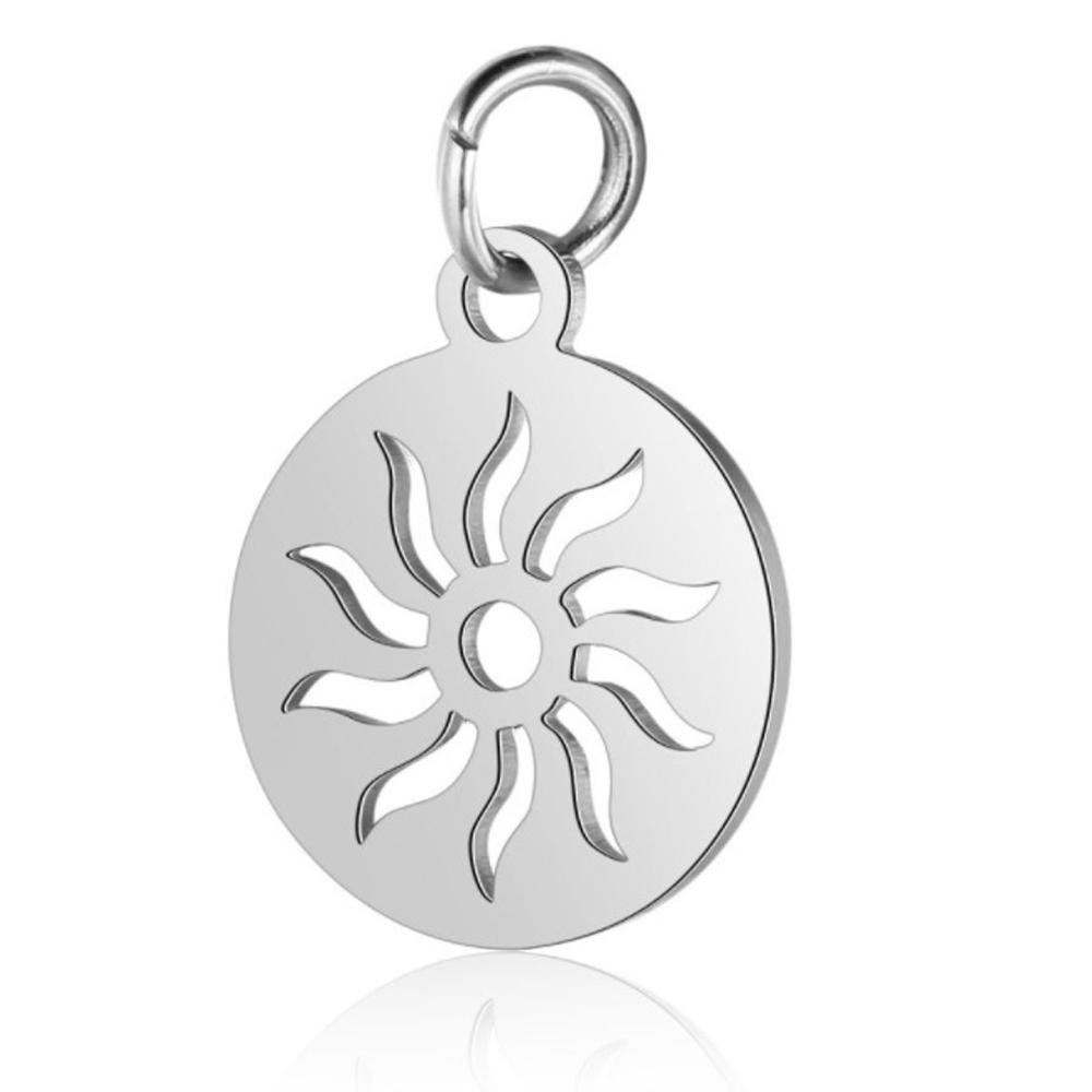 10Pcs/Lot Stainless Steel Sun Charm Wholesale DIY Jewelry Making Charm Jewellery Making Charms Tarnished Steel Pendant