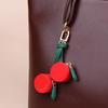 Mini Cherry Fruit Shape Coin Purse Strawberry Cute Pu Leather Pendant Korean Style Keychain Earphone Bag Mini Storage Bag