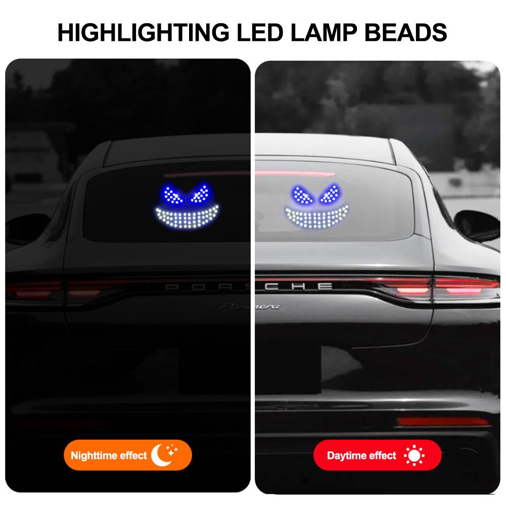 Car Devil's Eye LED Decorative Light Strips Rear Window Warning Light Devil Eye Atmosphere Lamps Car Decoration Accessories