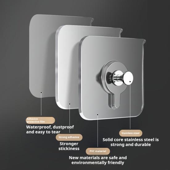 10Pcs Drill Free Adhesive Hooks Strong Load-bearing Waterproof Easy To Install Picture