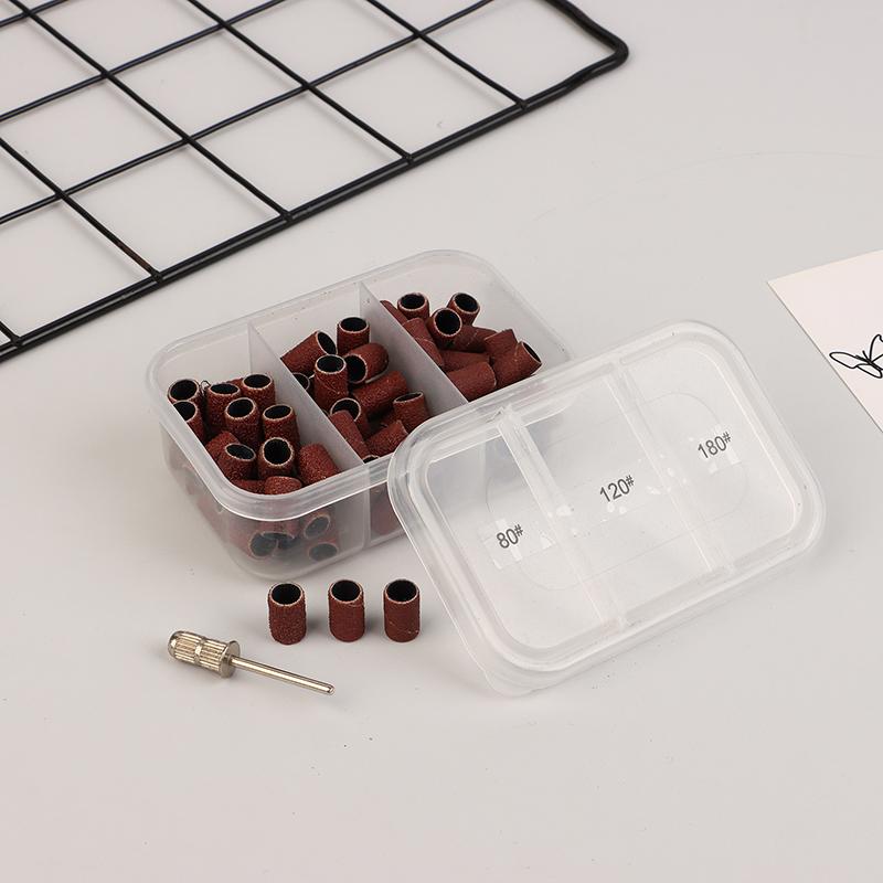 75/210Pcs/Box Sanding Cap Bands For Electric Manicure Machine 180/120/80 Grit Nail Drill Grinding Bit Files Pedicure Tool Set