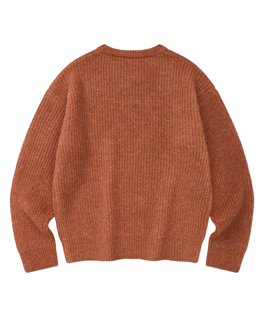 LMR Hairy Heart Embroidered Pullover Knit Red