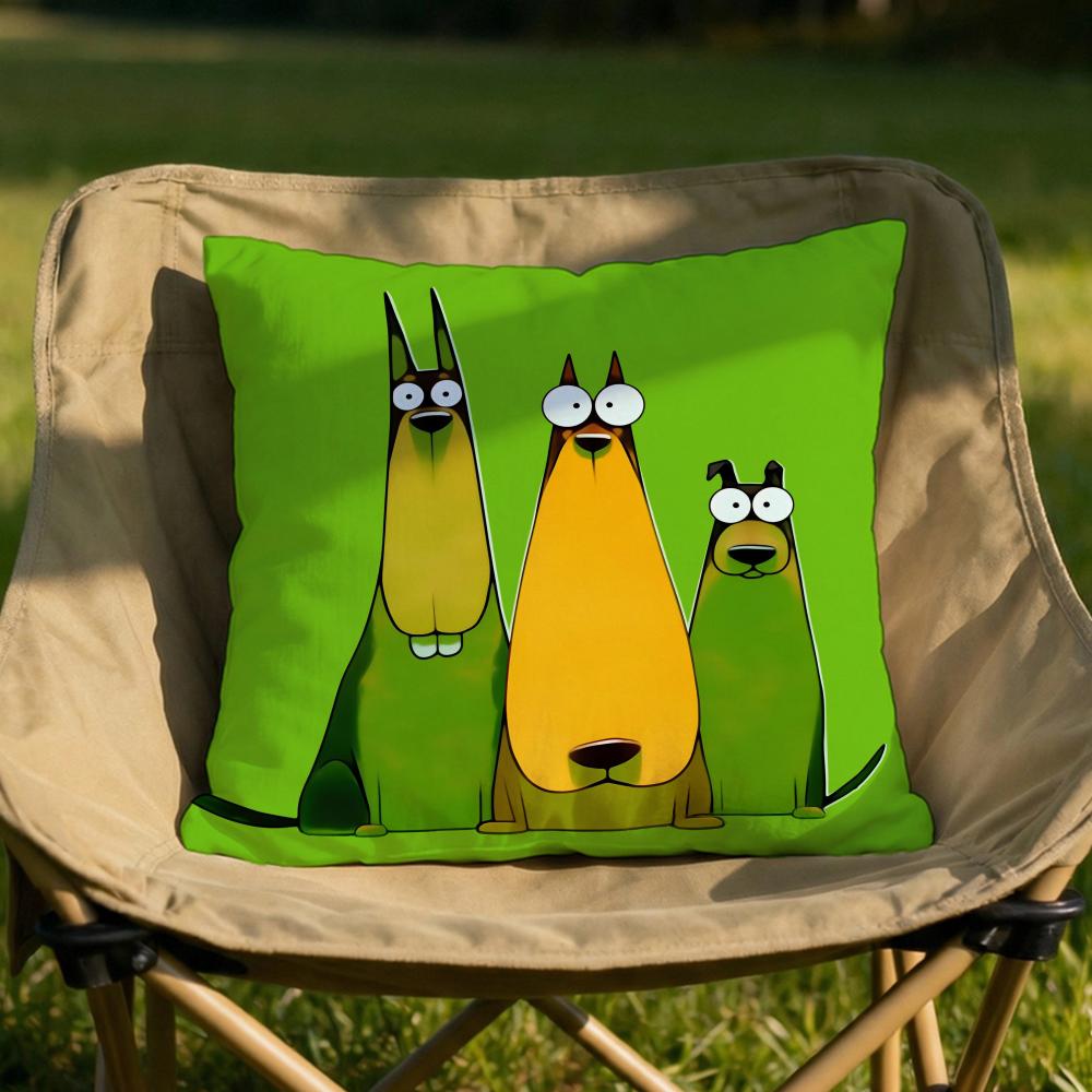 Cartoon Doberman Pinscher Cushion Cover Soft Reversible Durable Pillow Cover MultiScene Use for Home Car Daily Comfort