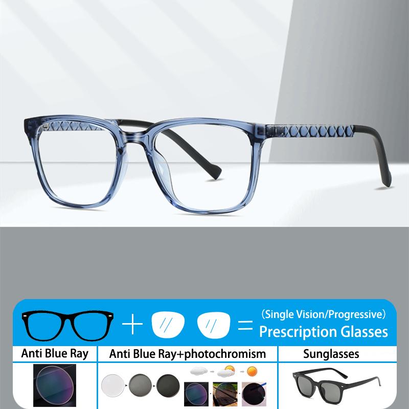 Fashion TR90 Square Eyewear Photochromic Men Optical Prescription Myopic Presbyopic Astigmatism Hyperopia Progressive Glasses