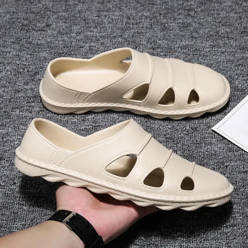 Men's Summer Large Size Lightweight Hollow Out Beach Shoes Solid Colour Design Casual Shoes