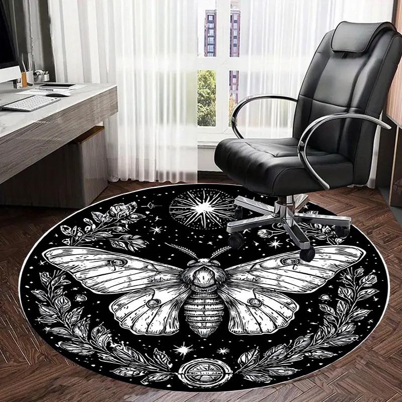 1pc Office Carpet Chair Mats Mystical Moth Night Sky Perfect for Decorating Office Chairs, Living Rooms, Or Bedrooms