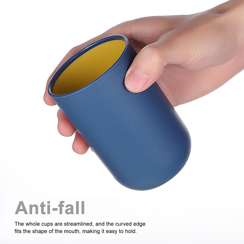 4Pcs Plastic Toothbrush Tumblers Bathroom Mugs Curved Edge Easy Grip Sturdy Mouthwash Cups Stackable Multipurpose Home Travel