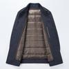 Men's Double-Faced Cashmere Overcoat with Detachable Down Lining - Business Casual Mid-Length for Middle-Aged Dads