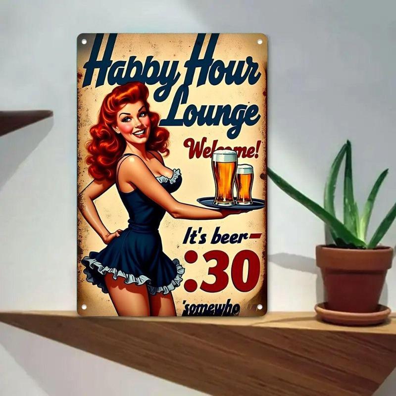 Pin-Up Girl Blechschilder, Garage Werkstatt Metalldekor 20x30cm