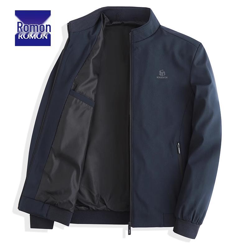 

Romon Men s Stand-Collar Casual Dad Jacket - Spring/Autumn Business Versatile Top 180 (125-140 jin) светло-синий