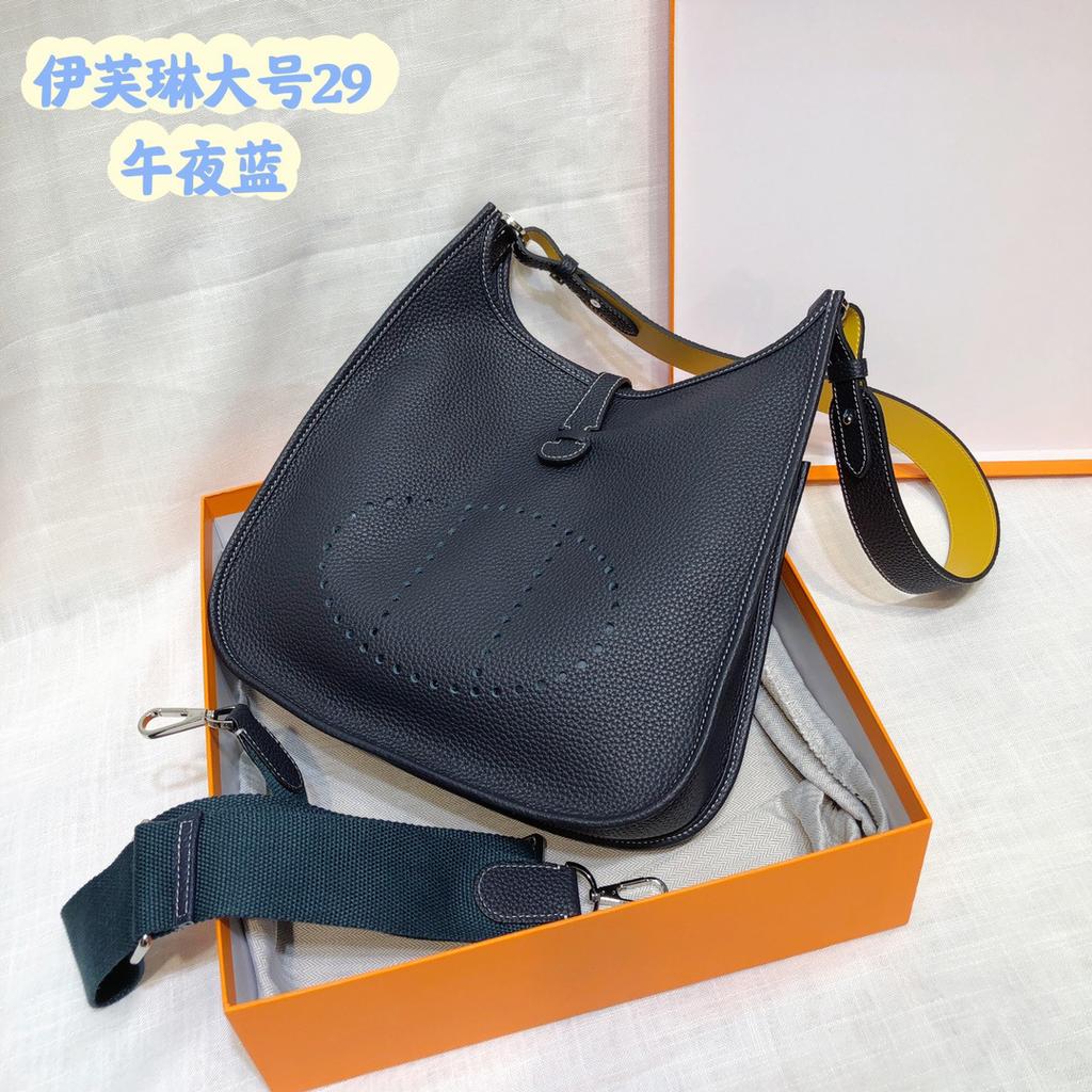 Spot Wholesale Top Layer Cowhide Evelyn Bag Genuine Leather Mini Bucket Bag TC Leather Mini Shoulder Crossbody Bag Tide