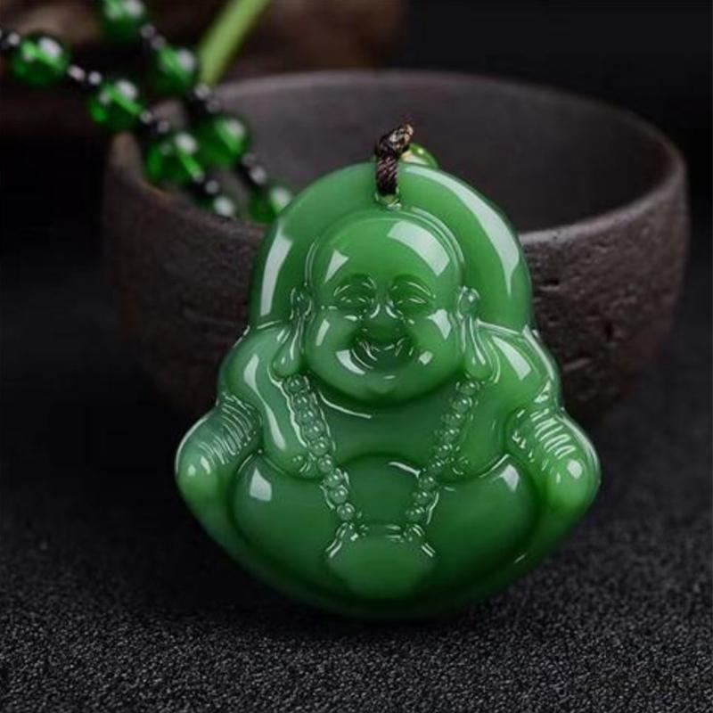 Natural Green Chinese Agate Dragon Rose Pendant Jade Necklace  Charm Jewelry Carved Blessing Amulet Gifts For Women Men