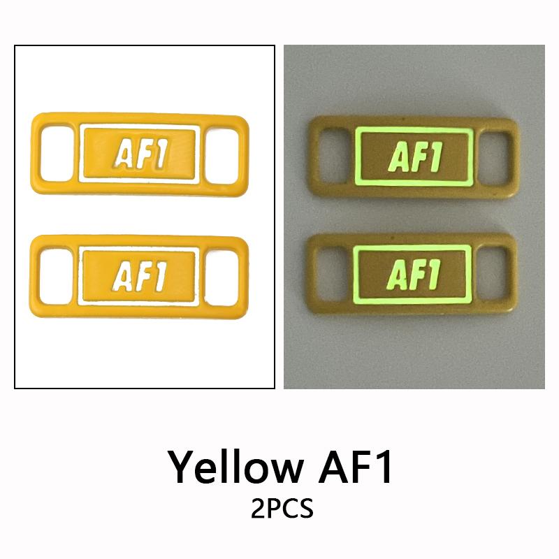 New AF1 Luminous Shoelaces Buckle Sneaker Decorations Glowing Metal Lock for Shoelace DIY Laces Chapa Shoe Accessories 2pcs/pair