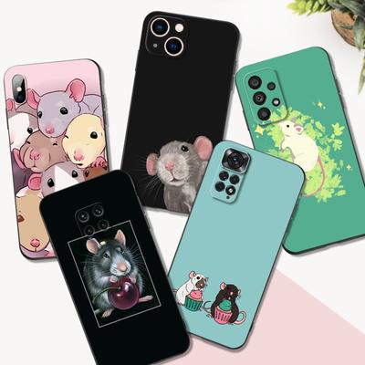 Black Tpu Case For Samsung Galaxy A50 50S A30S A10 A01 A11 A21S A31 A41 A51 A71 Cover Mouse Rat