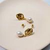 Natural Baroque Pearl Asymmetrical Pleated Irregular Gold-plated Minimalist Celi-style Earrings