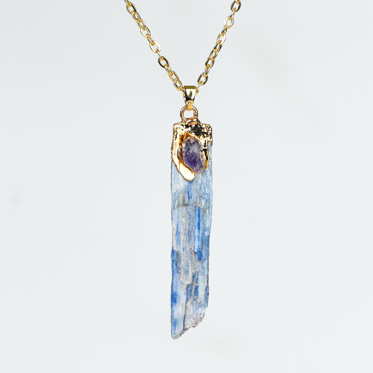 

Positive Energy Crystal Raw Kyanite Pendant Necklaces Fashion Accessories Party/Daily/Birthday/Festival Jewelry Friend Gift Blue