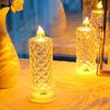 LED Crystal Candle Light Table Lamp Rose Projection Romantic Atmosphere Night Light for Bedroom Party Christmas Wedding Decorate