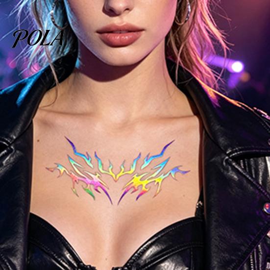 5 Sheets Holographic Lightning Tattoos, Waterproof Flash Temporary Stickers, Full Color Body Art for Festival Party Sale Goods