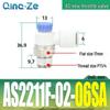 Throttle Speed Control Valve with AS1201F-M5-04A Pneumatic PU Air Hose Connector, Models AS2201F-01-2-06SA/08SA.