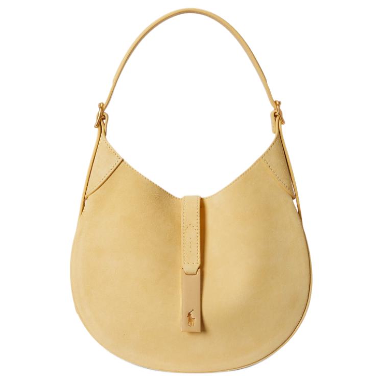 

Polo Ralph Lauren Polo ID Brand Logo Cowhide Leather Shoulder Bag Small Women Shoulder Bag Lemon-Yellow WAPOBAG02V20223 Basic Set (Bag+Dust Bag)