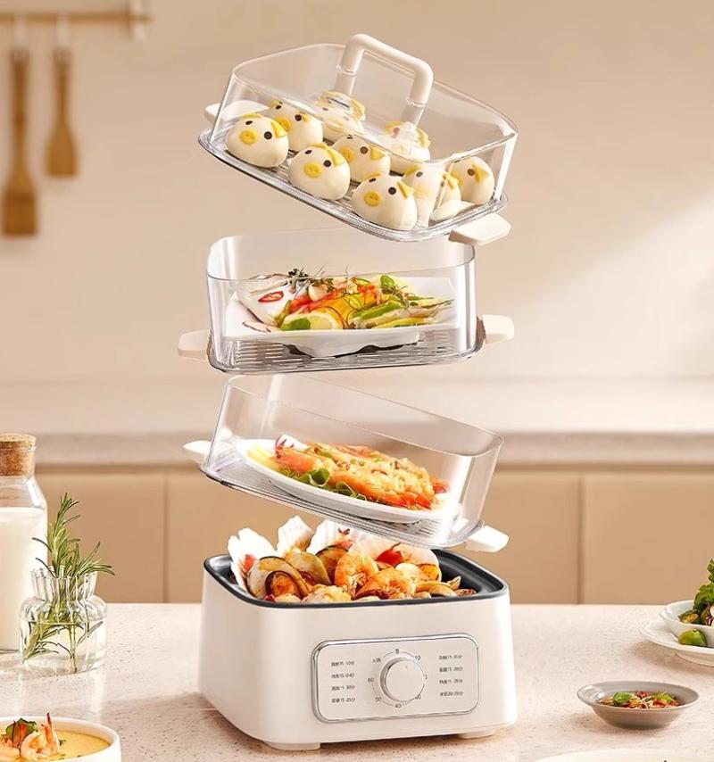 220V Electric Steaming Pot Steaming And Stewing Integrated Home Breakfast Machine Multi Functional Hot Pot