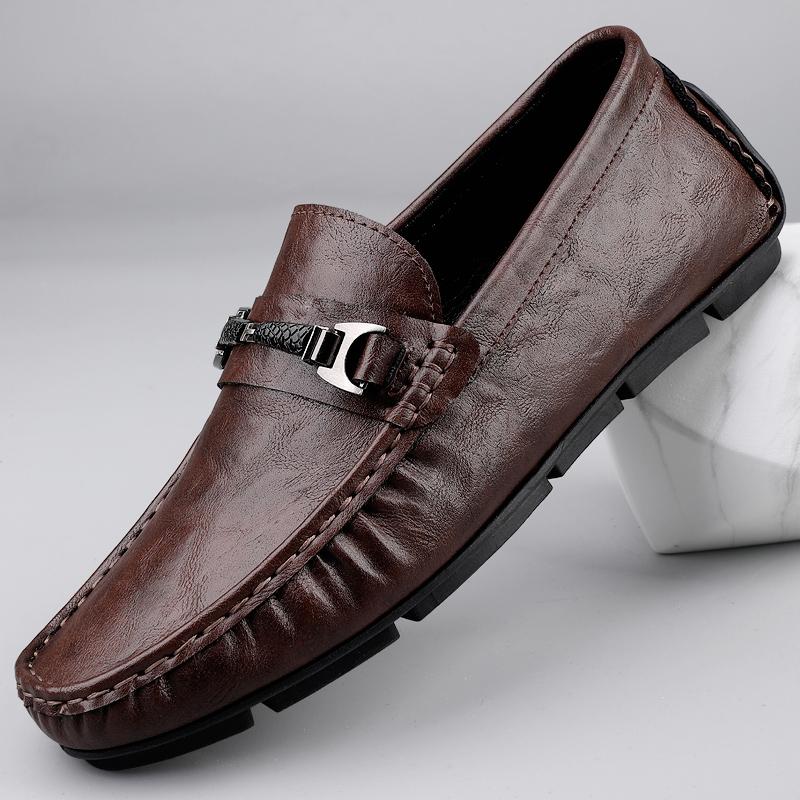 Loafers Shoes For Men Boat Shoes Large Size 45 46 Leather Man Moccasins Mens Driving Casual Shoe Slip On Flats Mocasines Hombre