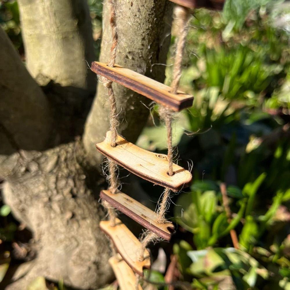 DIY Decorative Accessory Fairy Bridge Rope Ladder Wooden Micro Landscape Decoration