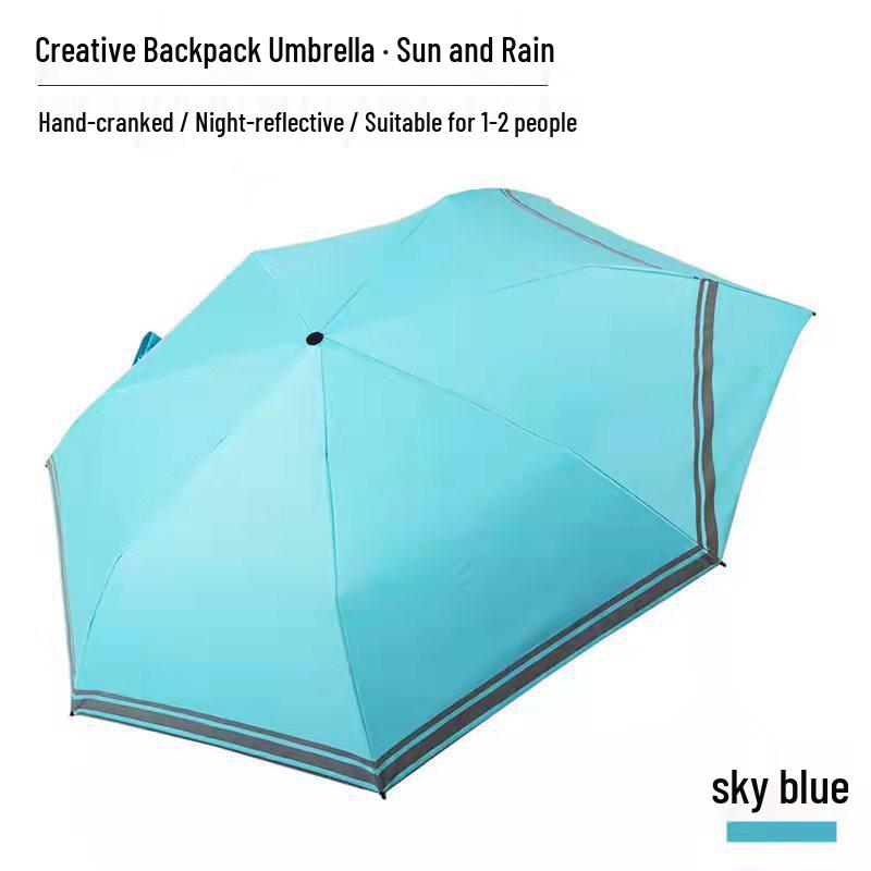 Creative Folding Backpack Umbrella: Manual Black Glue Business Umbrella for All Weather - Sunny & Rainy Days