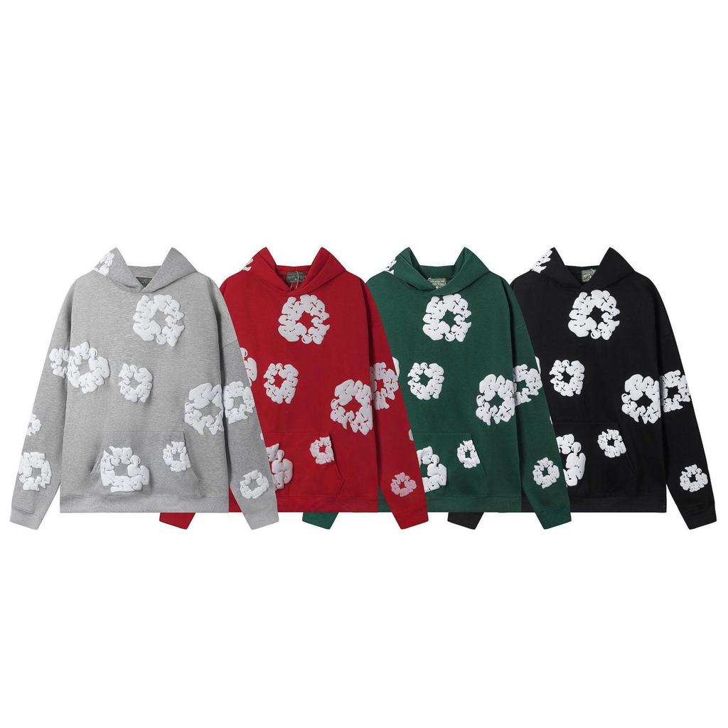 Denim Tears Kanye Style Baumwollblumen Hoodie & Jogginghosen Set