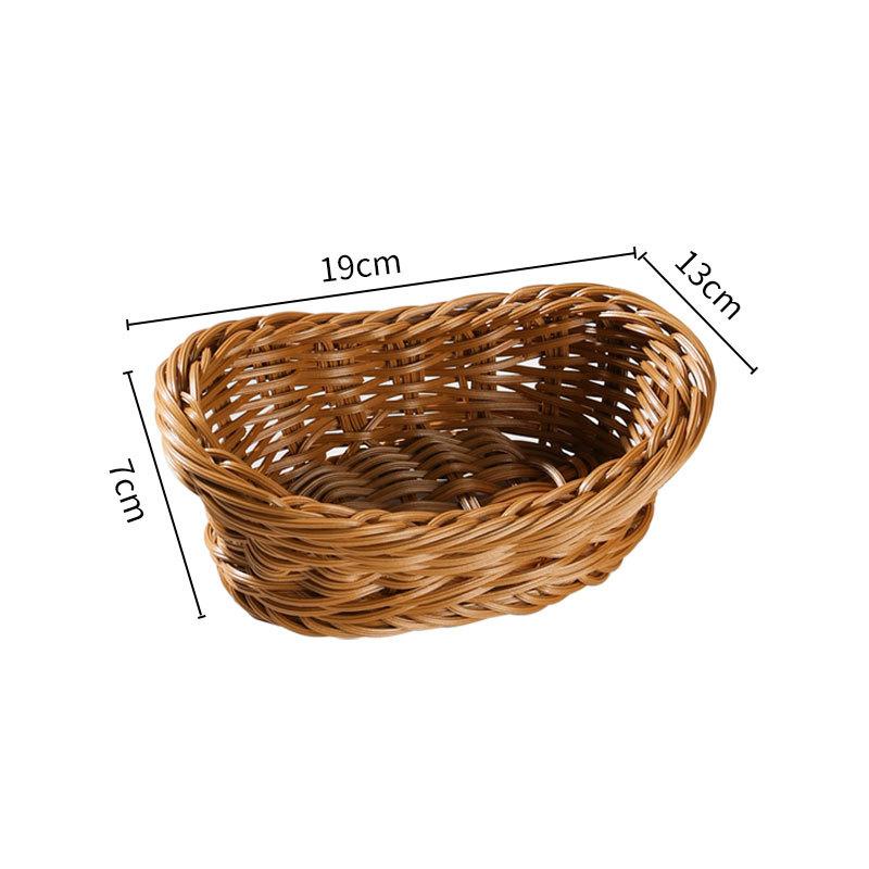 Imitation Rattan Yuanbao-Shaped Fruit Plate Creative Household Storage Baskets Picnic Snacks Sundry Baskets Dried Fruit Tray