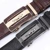 2025 Men's Leather Belt, Automatic Buckle, Crocodile Pattern, Business Casual, Cowhide Waist Belt for Middle-Aged and Elderly.