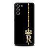 Diamantkrone Buchstaben Buchstaben Handyhülle Für Samsung Galaxy S24 S23 Ultra S22 S21 S20 FE 5G S10 S10E S9 Plus S8 Weiche Schwarze Hülle