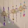 Decoration Rhinestone Hanging Hollow Crystal Lotus Pendant Glass Sun Catcher  Outdoor Indoor