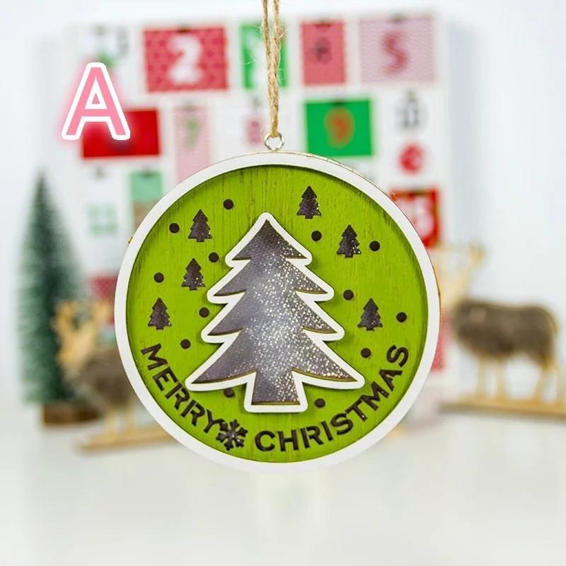 

1 шт. Милая подвесная декоративная рождественская елка, светящаяся рождественская деревянная люстра, украшение для торгового центра, дома, отеля, офиса A