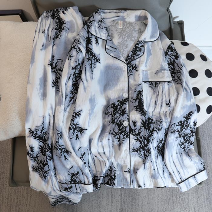 Nuovo Set Pigiama Autunnale da Donna Casual Cotone Sintetico Dolce Pigiama da Donna Maniche Lunghe Nightwear Sleepwear Pijamas Coreani per Ragazza
