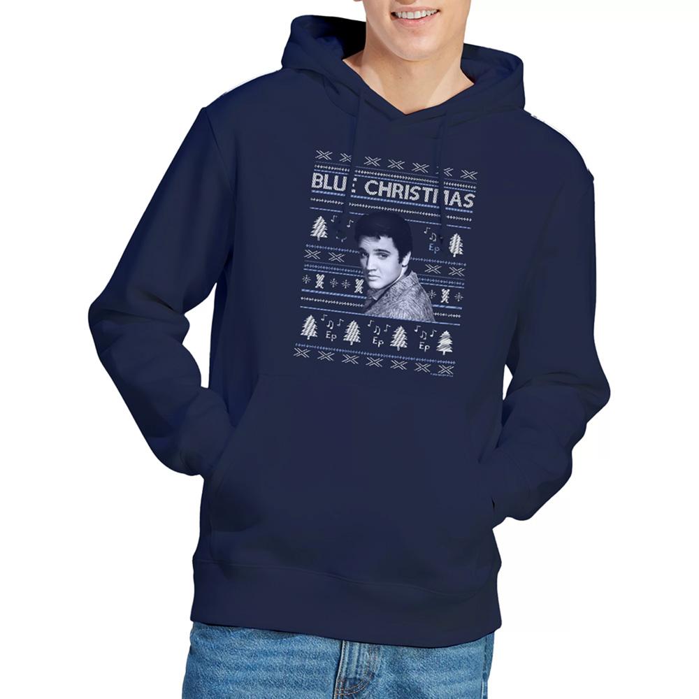 Elvis Presley Unisex Adult Ugly Christmas Fair Isle Hoodie