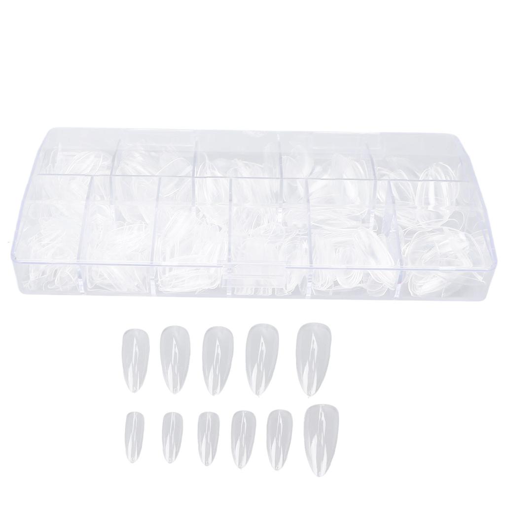 500pcs Transparent Nail Tip Professional Home Salon Portable DIY Fake False Nail Set Accessory for Women