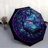 Cybernetic Shark Mandala pattern umbrella, portable and foldable design, 8 ribs, a casual accessory for Halloween, Christmas, and birthday gifts.