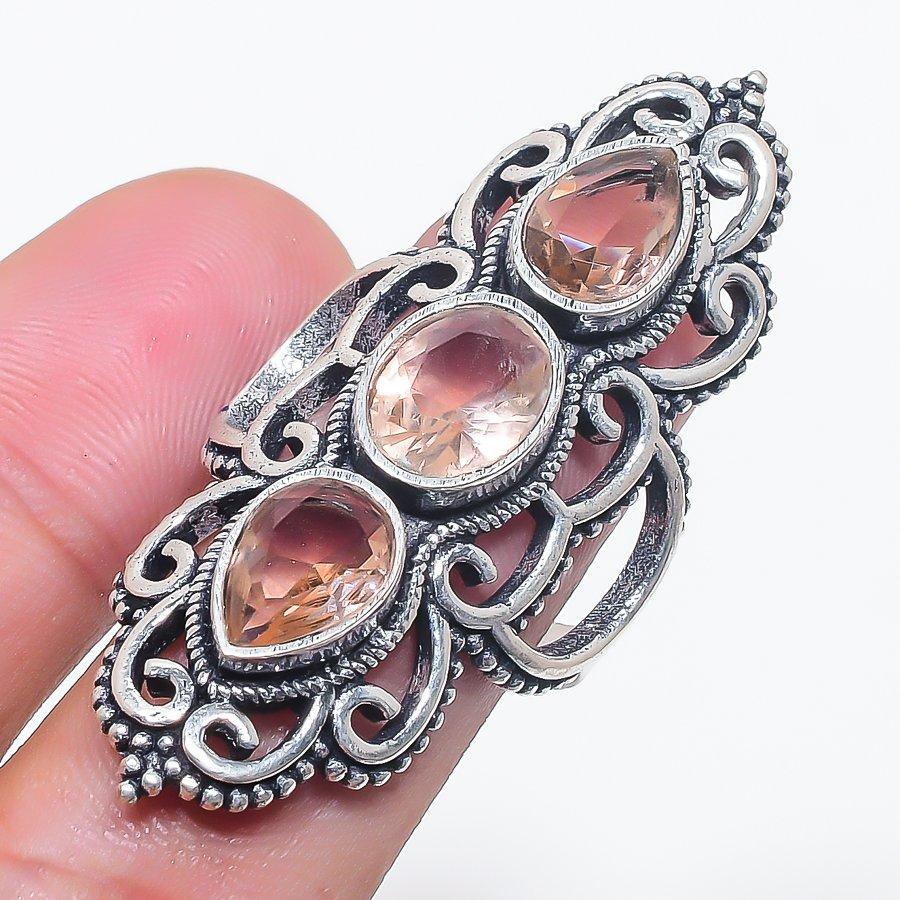 

Морганит Драгоценный камень 925 Стерлинговое серебро Ювелирное кольцо Размер 9