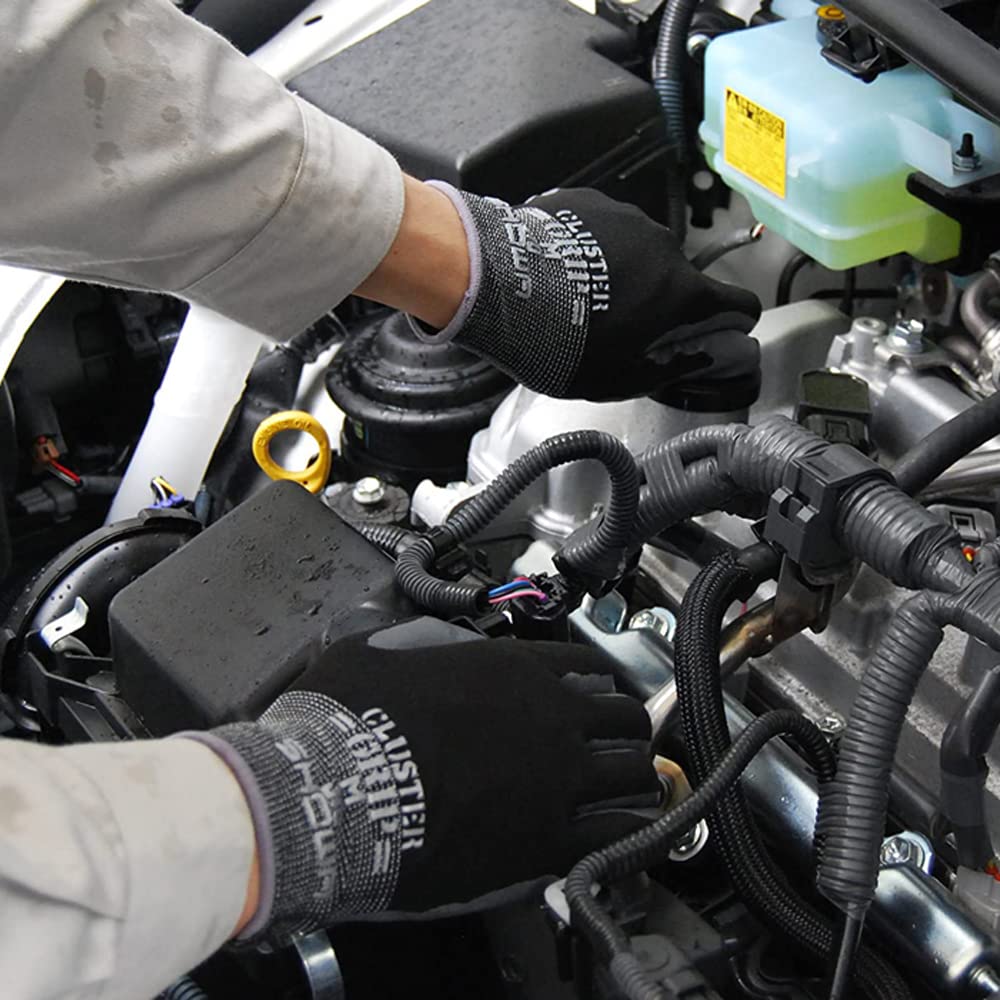 Showaglove Work Gloves 371 Assembly Grip Size 1 Pair of No. Cluster, L, Black, (Set 2)