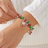Fashion Christmas Beaded Bracelet for Women Xmas Tree Snowflake Santa Claus Snowman Bell Peal Bracelets Holiday Party Jewelry