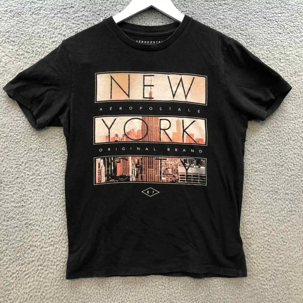 Aeropostale TShirt Unisexs Size Small S Short Sleeve New York Graphic Logo Black