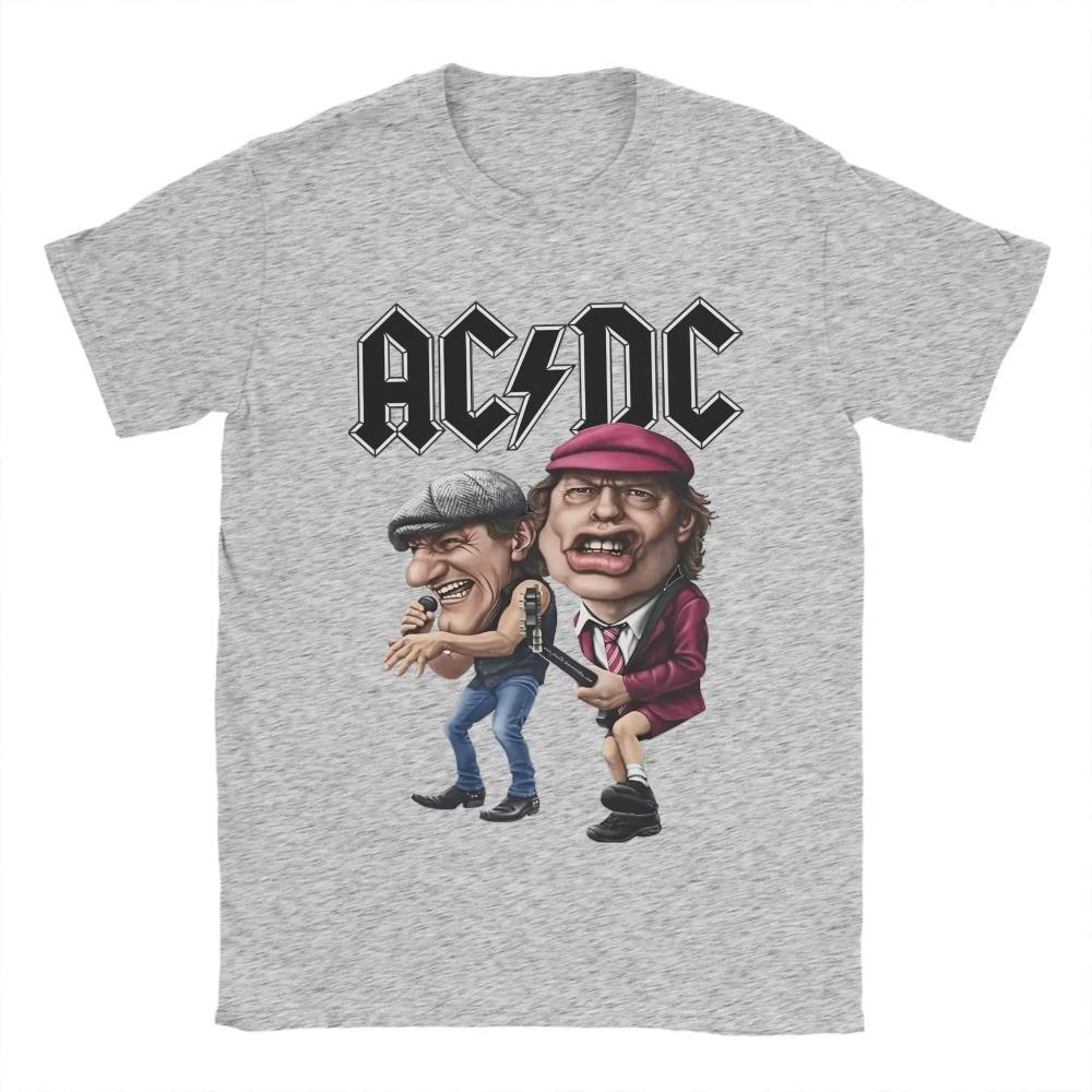Men ACDC T Shirts   Tops Vintage Short Sleeve Round Neck Tees Plus Size T-Shirt