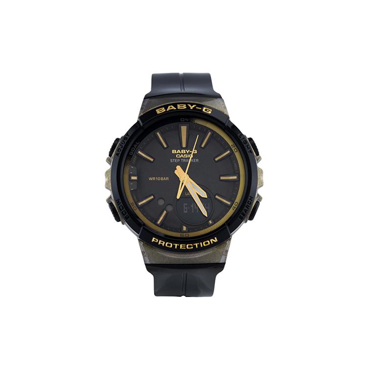 CASIO Women s BABY-G Black Watch BGS-100GS-1A BGS-100GS-1A Black Gold Watch Dial